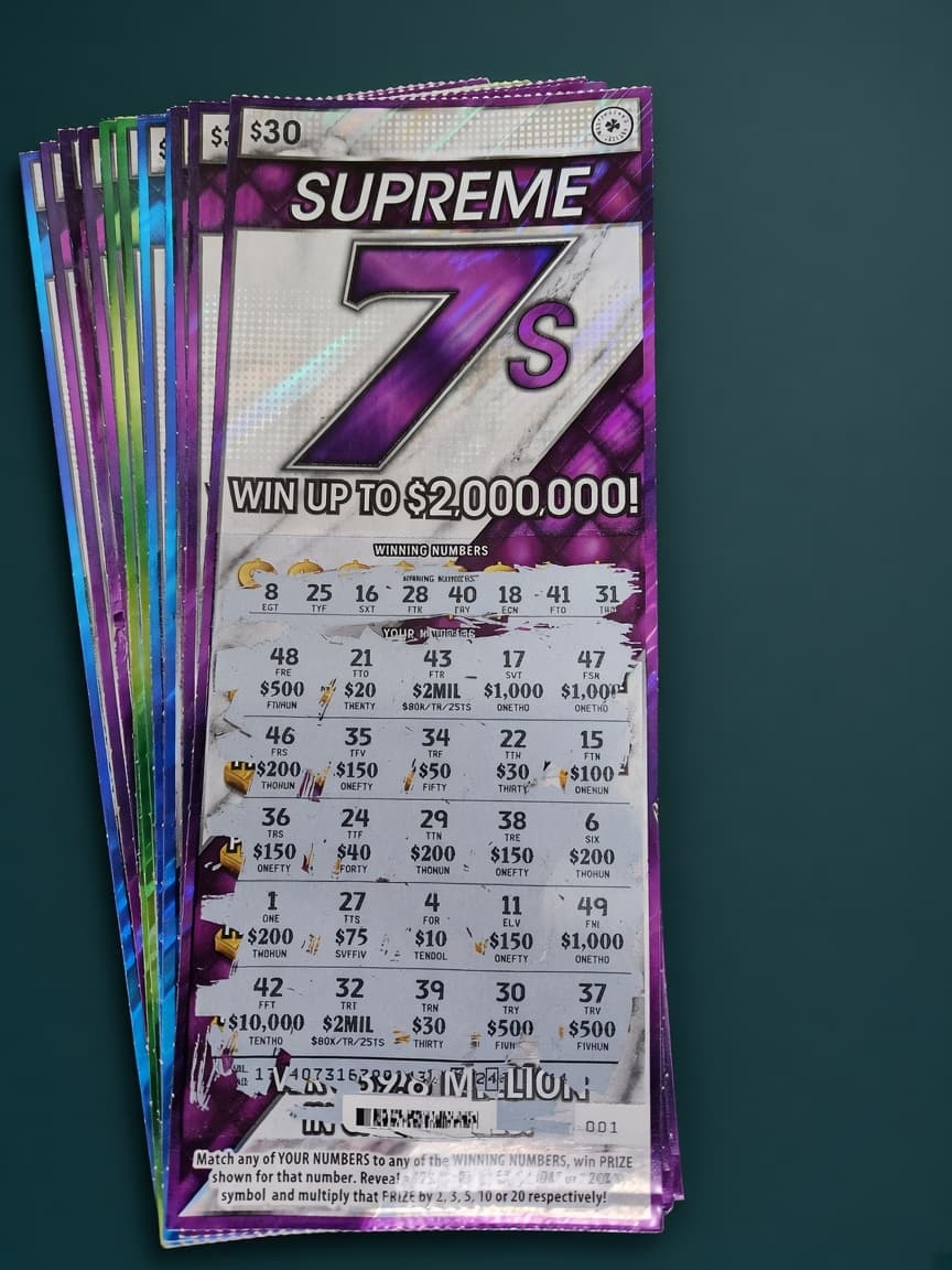 Supreme 7s scratch tickets